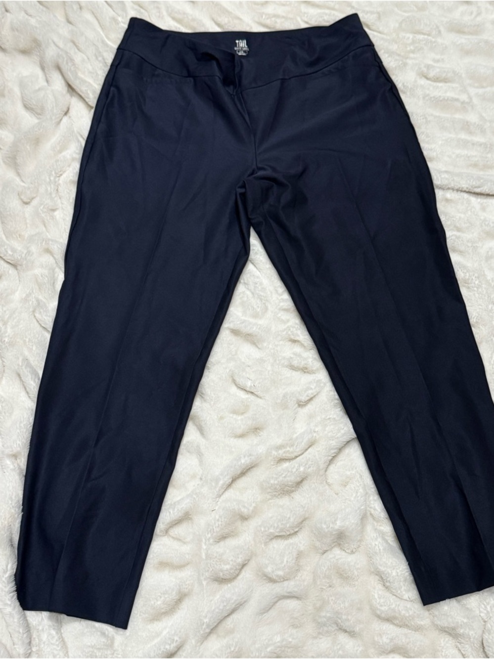 Womens Pants Navy Blue Size 16 Pull On Ankle Golf Dress Pants Tail White Label